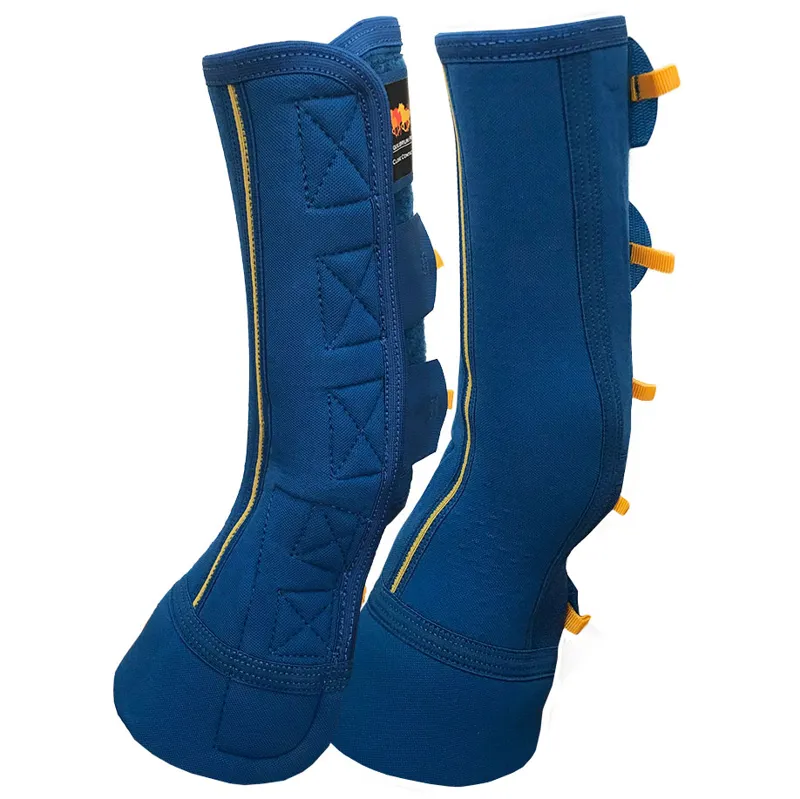 Equilibrium Equi-Chaps Close Contact Turnout Mud Chaps - Navy/Yellow